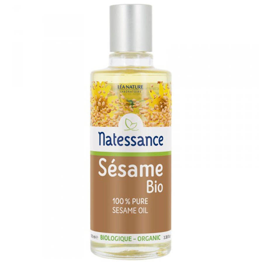 Huile de sésame bio Natessance, huile nourrissante pure, 50 ml 