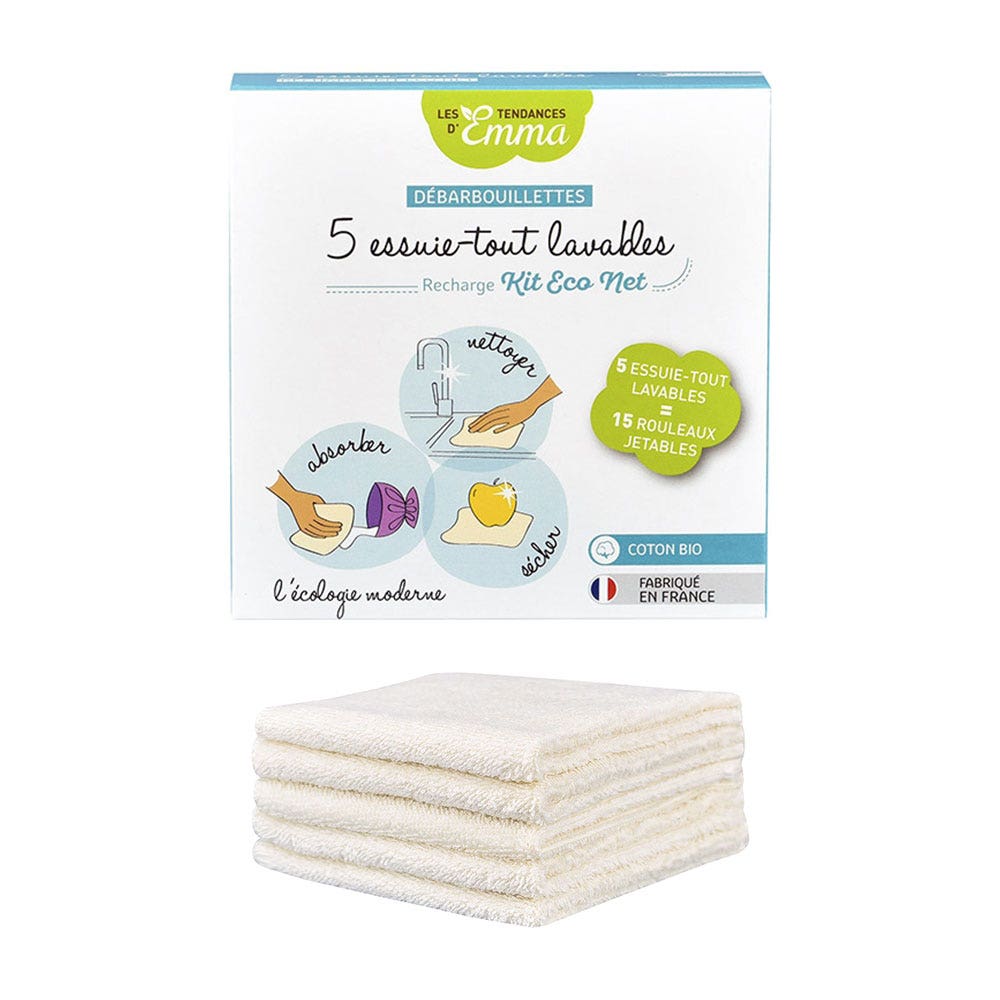 Les Tendances D'Emma Eco Net Organic Cotton Washcloths x5