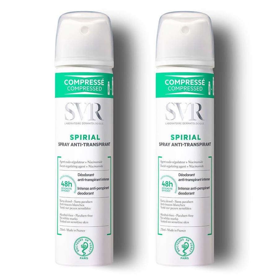 SVR Spirial Spray Anti-transpirant 2x 75ml (2.53 fl oz)