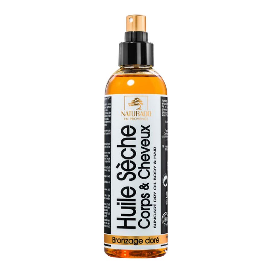 Naturado Organic Dry Oil Body And Hair Care Suntanning Body And Hair Parfum Monoi 200ml (6,76fl oz)