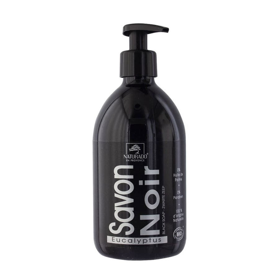 Savon liquide noir à l'eucalyptus bio Naturado 500 ml 