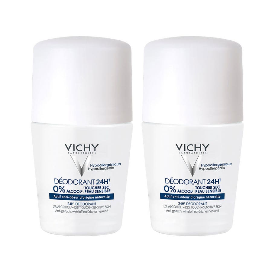 Vichy Deodorants Deodorant 24 Hr Aluminium Salt Free Roll-on 2x 50ml (1.69fl oz)