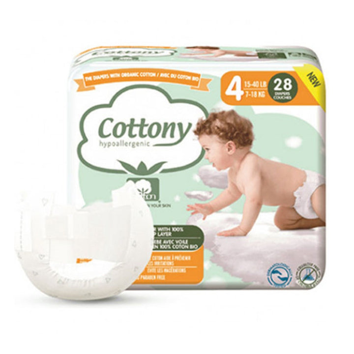 Cottony Organic Cotton Diapers Size 4 7-18kg x28