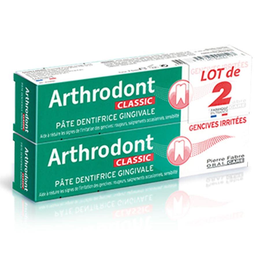 Dentifrice apaisant Arthrodont pour gencives irritées 75 ml x2 (2,53 fl oz x2) 