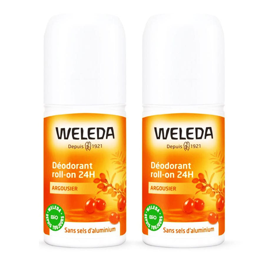 Déodorant Roll-on 24h à l'Argousier Weleda, 2 x 50 ml 