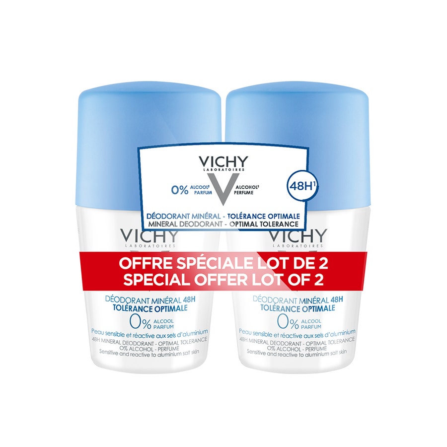 Vichy Deodorants Optimal Tolerance 48h Sensitive Skin Mineral 2x 50ml (1.69fl oz)