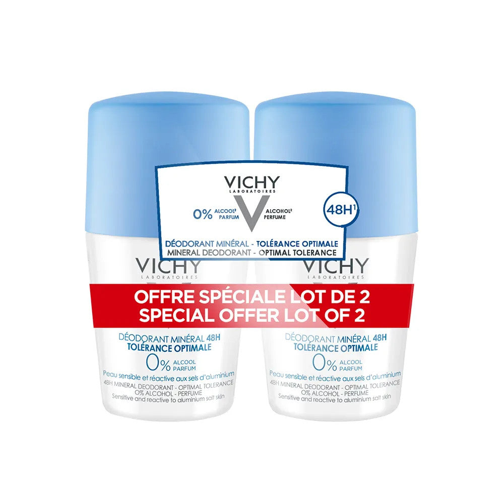 Déodorant minéral roll-on 48h Vichy pour peaux sensibles 50 ml 