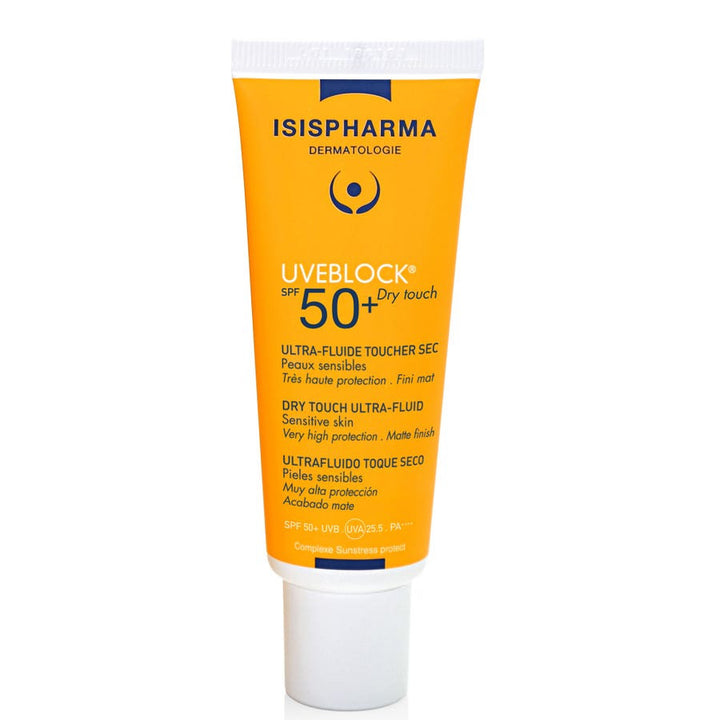 Isispharma Uveblock SPF50+ Fluido ultraligero de tacto seco de alta protección para piel sensible 40ml