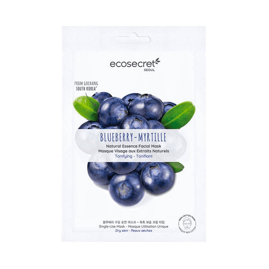 Eco Secret Blueberry Natural Essence Facial Mask Dry Skin Seoul 20ml (0.67fl oz)