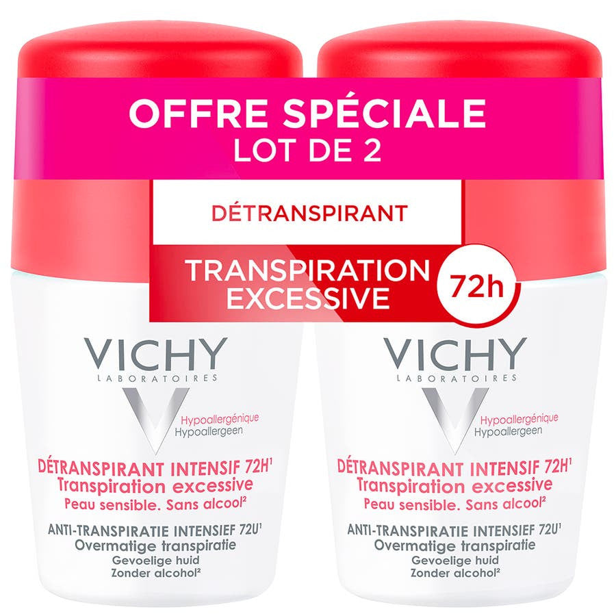 Déodorant roll-on anti-transpirant intense Vichy pour peaux sensibles 