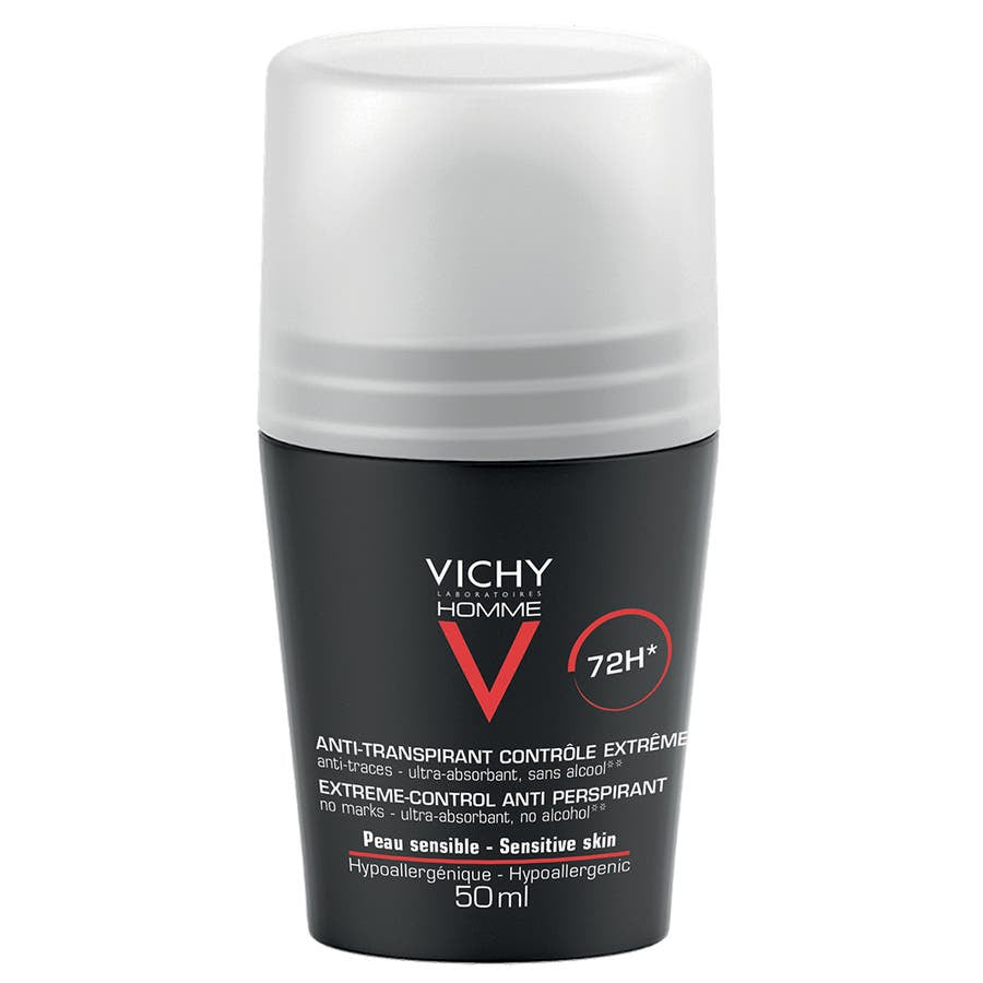 Vichy Homme Déodorant Anti-Transpirant 72H pour Homme, 50 ml 