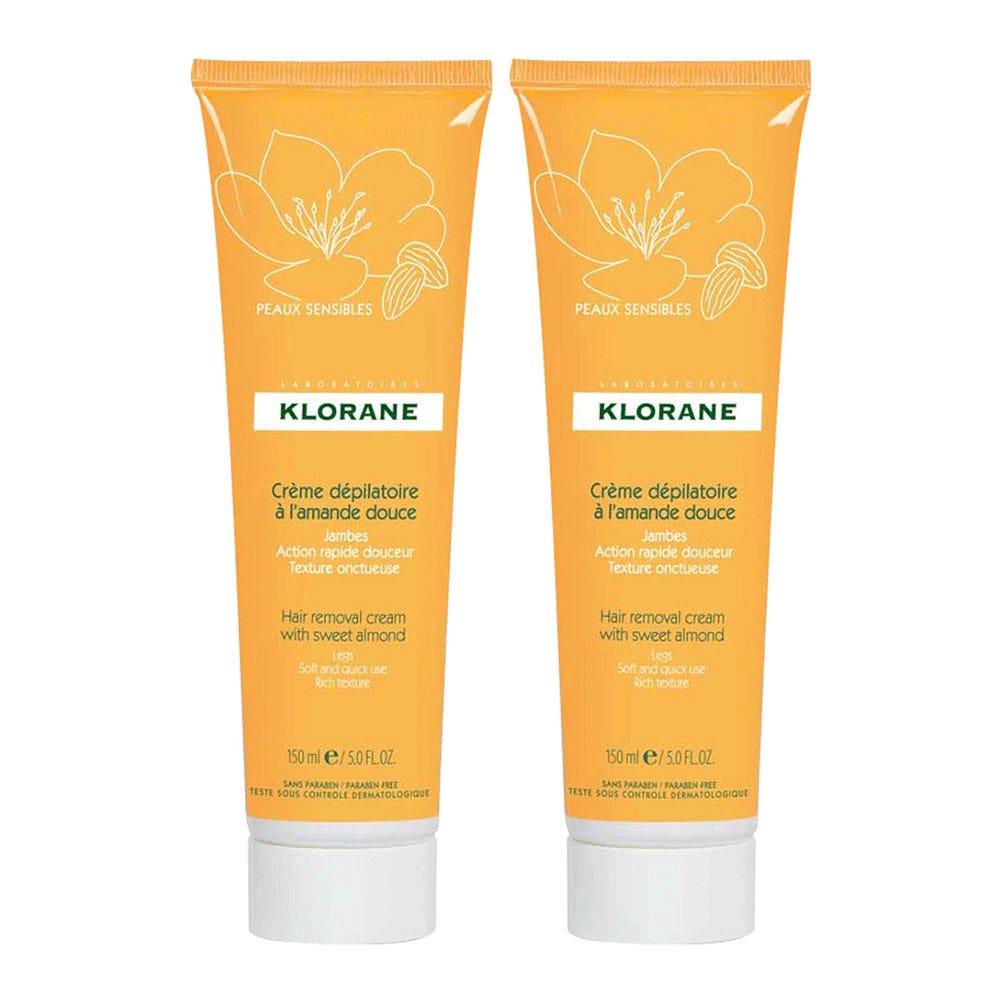 Klorane Sweet Almond Hair Removal Cream 2x150ml (5.07fl oz)