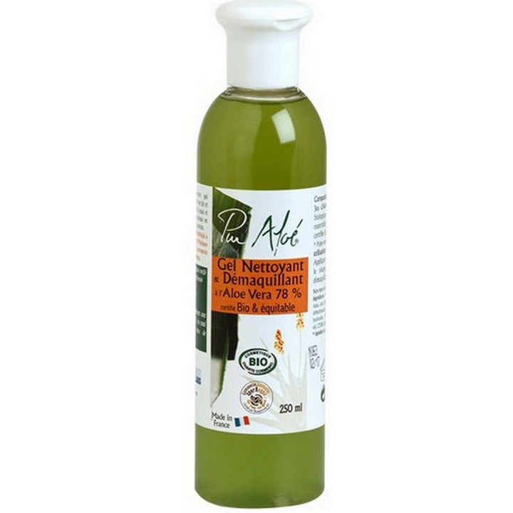 Gel nettoyant démaquillant Pur Aloe Vera à 78 % d'aloe vera biologique 250 ml 