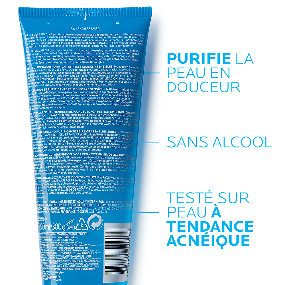 La Roche-Posay Effaclar Purifying Foaming Gel for Oily Sensitive Skin 300ml (10.14 fl oz)