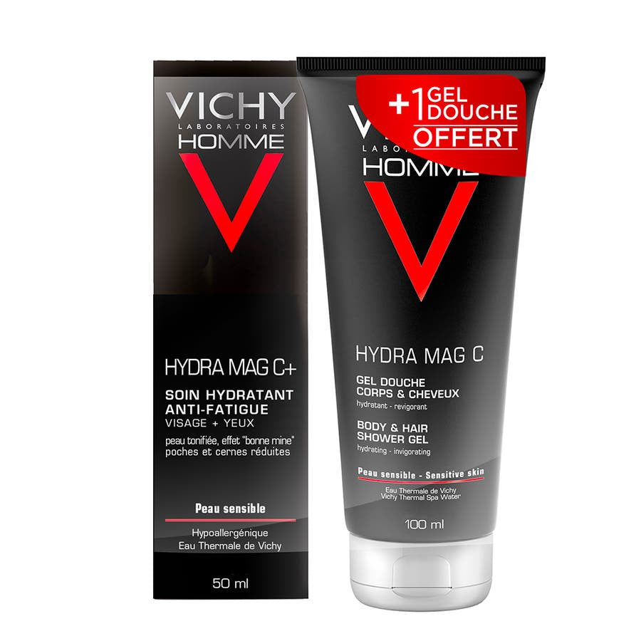 Coffret Vichy Homme Idealizer, crème hydratante et gel douche 150 ml 