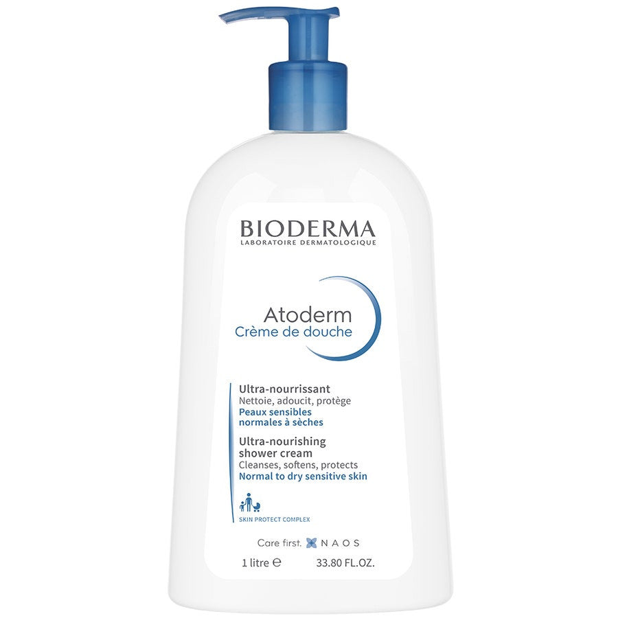 Bioderma Atoderm Crème de Douche Ultra-Nourrissante Peaux Normales à Sèches 1 L (33,81 fl oz) 