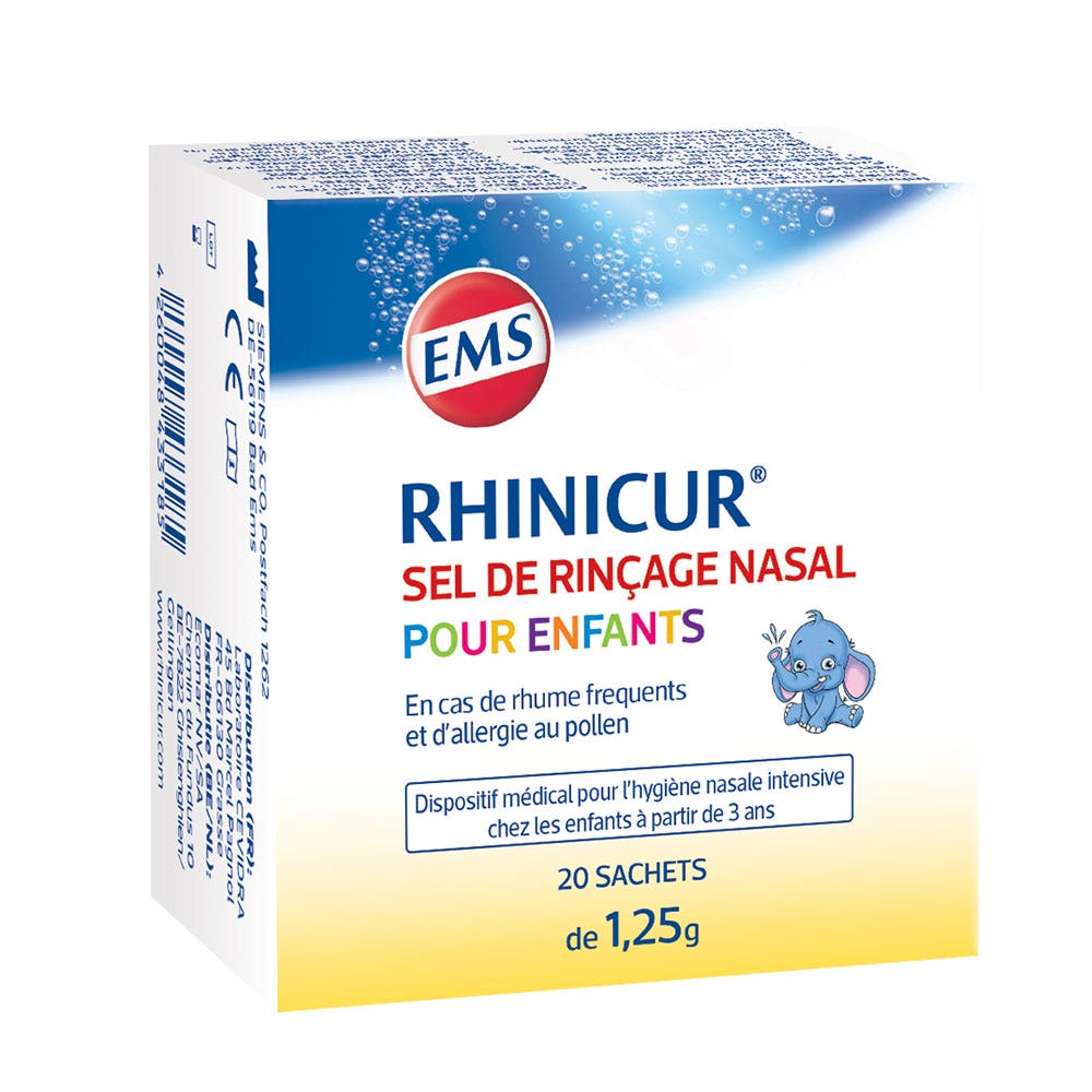 Rhinicur Nasal Rinsing Salt For Children 20 sachets of 1.25g (0.04oz)