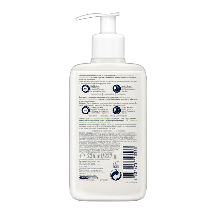 CeraVe Hydrating Foaming Facial Cleanser for Normal to Dry Skin