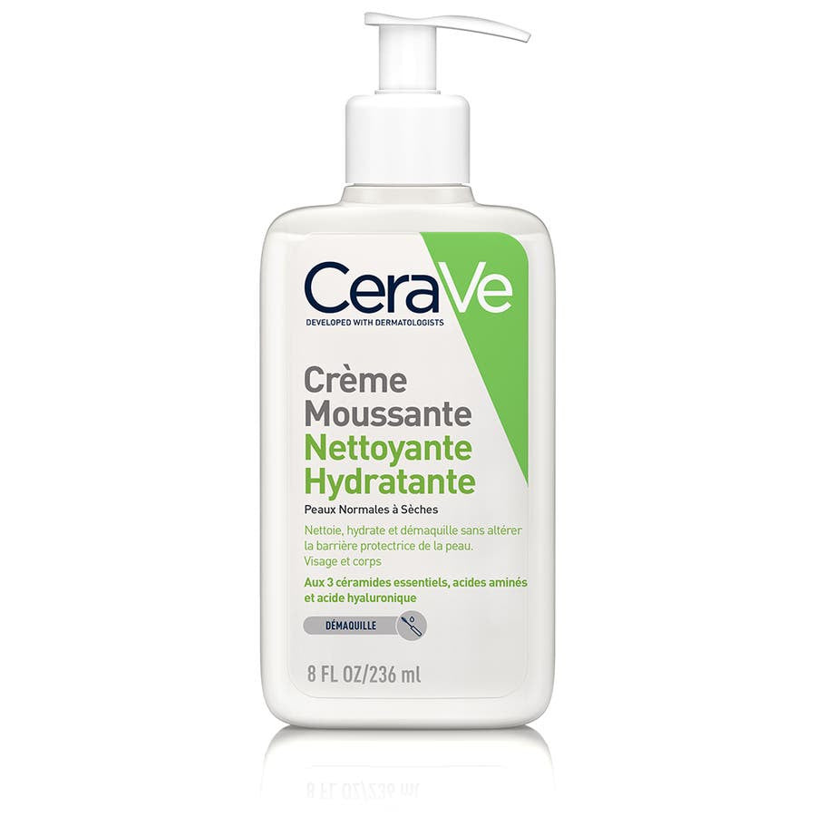 CeraVe Nettoyant moussant hydratant pour le visage pour peaux normales à sèches 