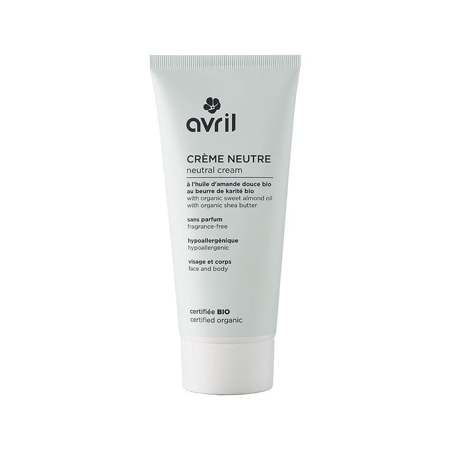 Avril Crème neutre à l'huile d'amande douce et au beurre de karité bio Visage et corps 200 ml (6,76 fl oz) 