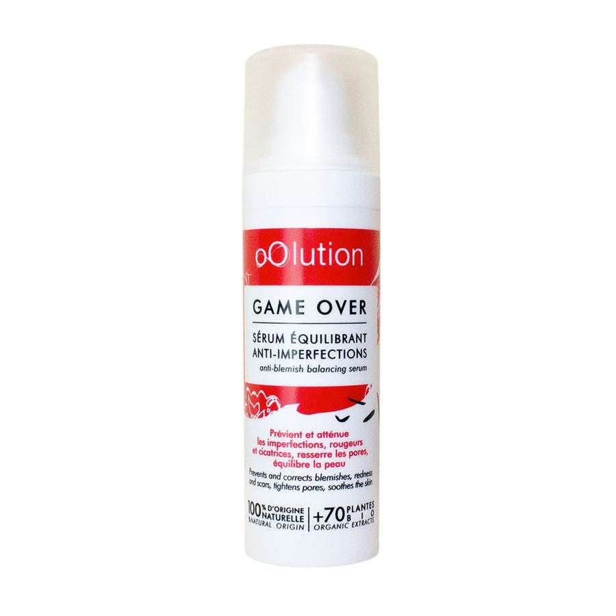 oOlution Game Over Sérum équilibrant anti-imperfections Peaux à imperfections 30 ml (1,01 fl oz) 