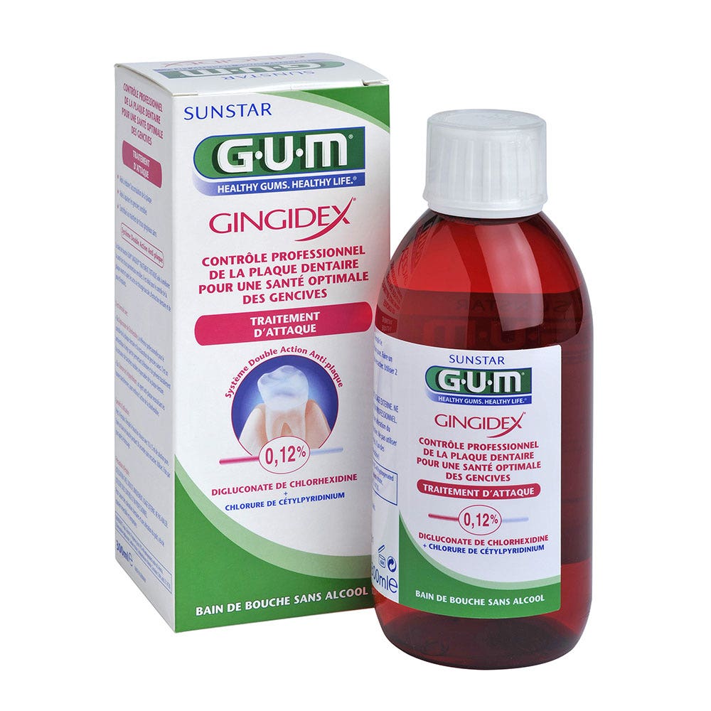 Gum Gingidex 0.12% Alcohol Free Mouth Bath 300ml (10.14fl oz)