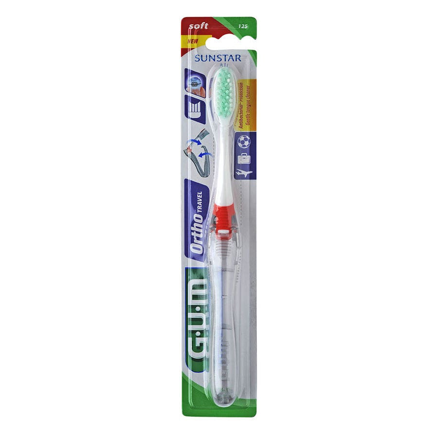 GUM Ortho Travel Ambulatory V-Cut Toothbrush