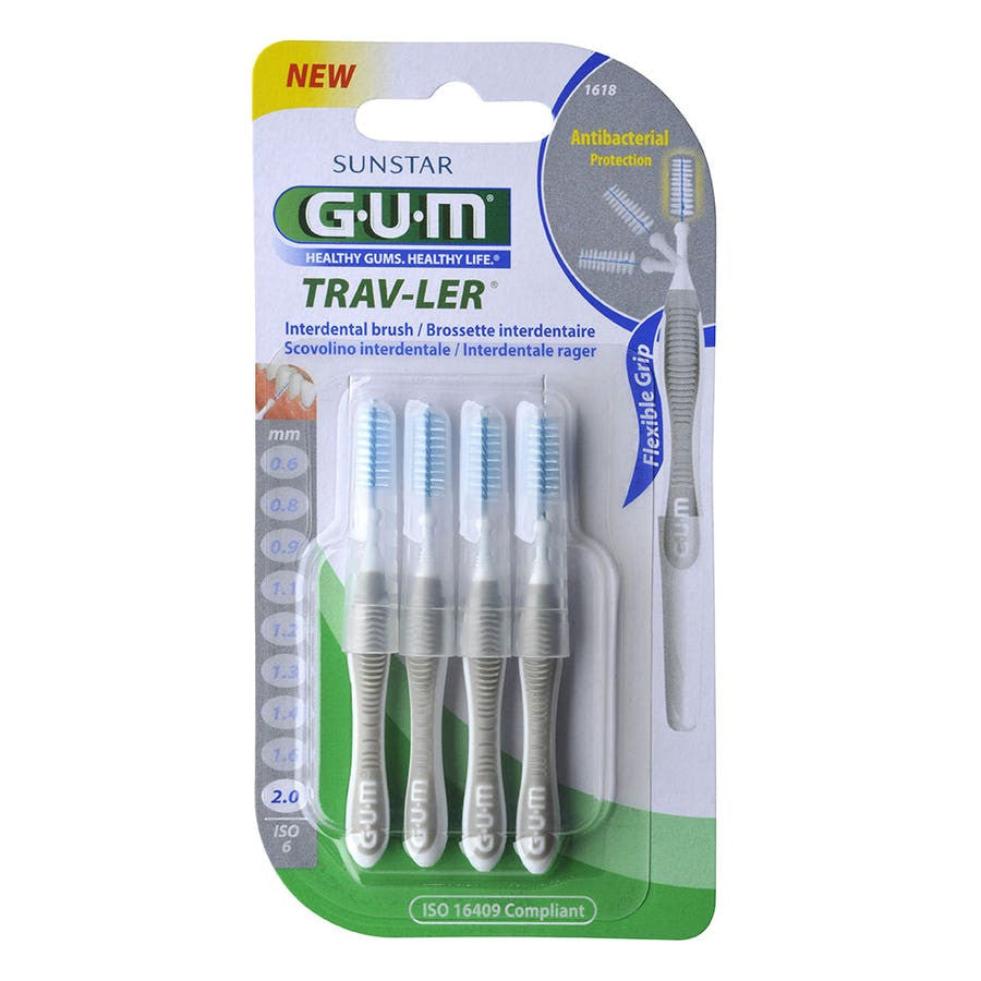 Brosses interdentaires Gum Trav-ler 1618 Trav-ler 2mm X4 x4 