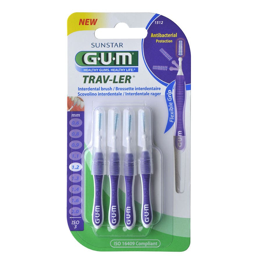 Brosses interdentaires Gum Trav-ler 1512 Trav-ler 1,2 Mm X4 x4 