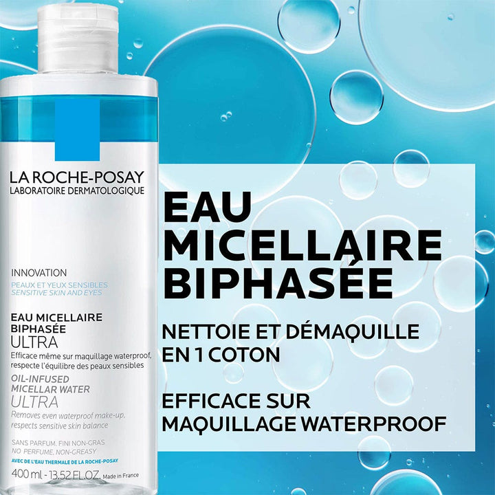 La Roche-Posay Physiological hygiene Ultra Biphasic Micellar Water Visage yeux waterproof 400ml (13.52fl oz)