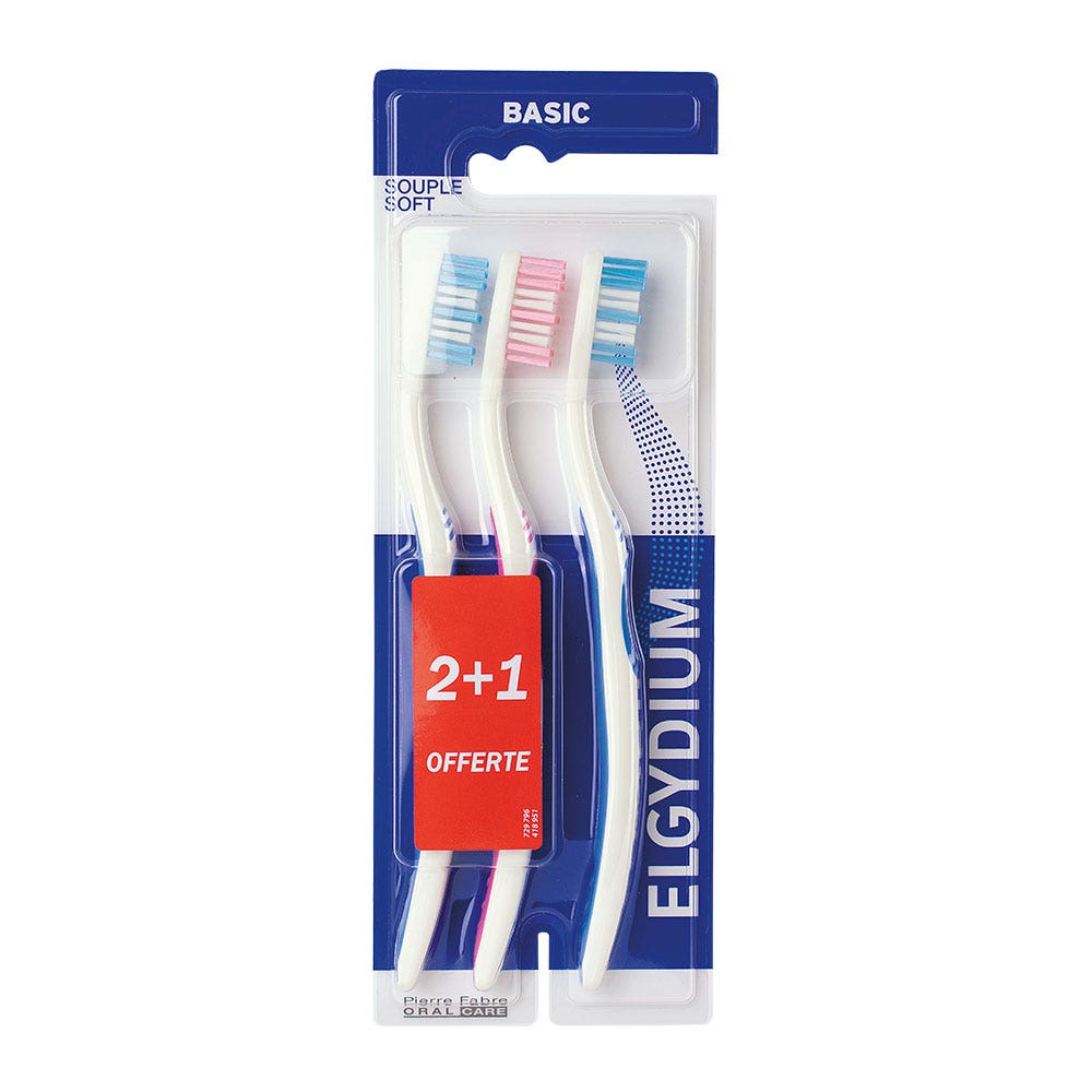 Elgydium Basic Toothbrush Trio x3