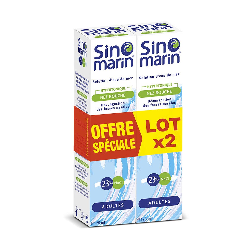 Gifrer Sinomarin Hypertonic nasal spray for blocked nose 2 x 125 ml (4.23fl oz)