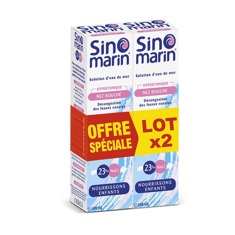 Gifrer Sinomarin Hypertonic Nose Spray For Children for Children 2x100ml (3.38fl oz)