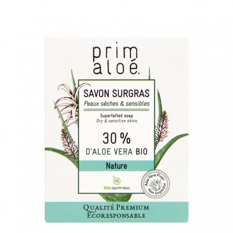 Prim Aloe Superfatted Soap 30% Aloe Vera Fresh & Bio Primaloe 100g (3.52 oz)