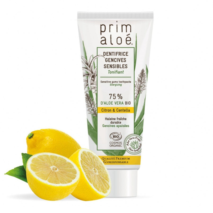 Dentifrice Prim Aloe Citron Gencives Sensibles 75 % Aloe Vera 75 ml (2,53 fl oz) 