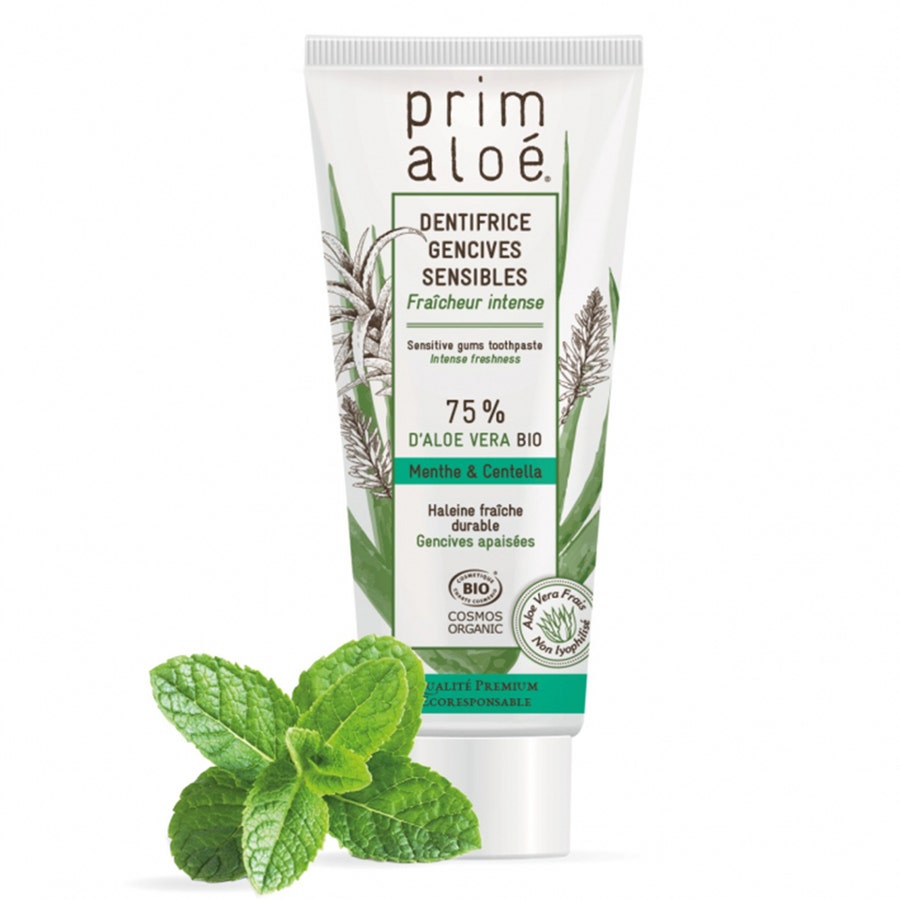 Prim Aloe Toothpaste Mint Sensitive Gums 75% Aloe Vera 75ml (2.53fl oz)