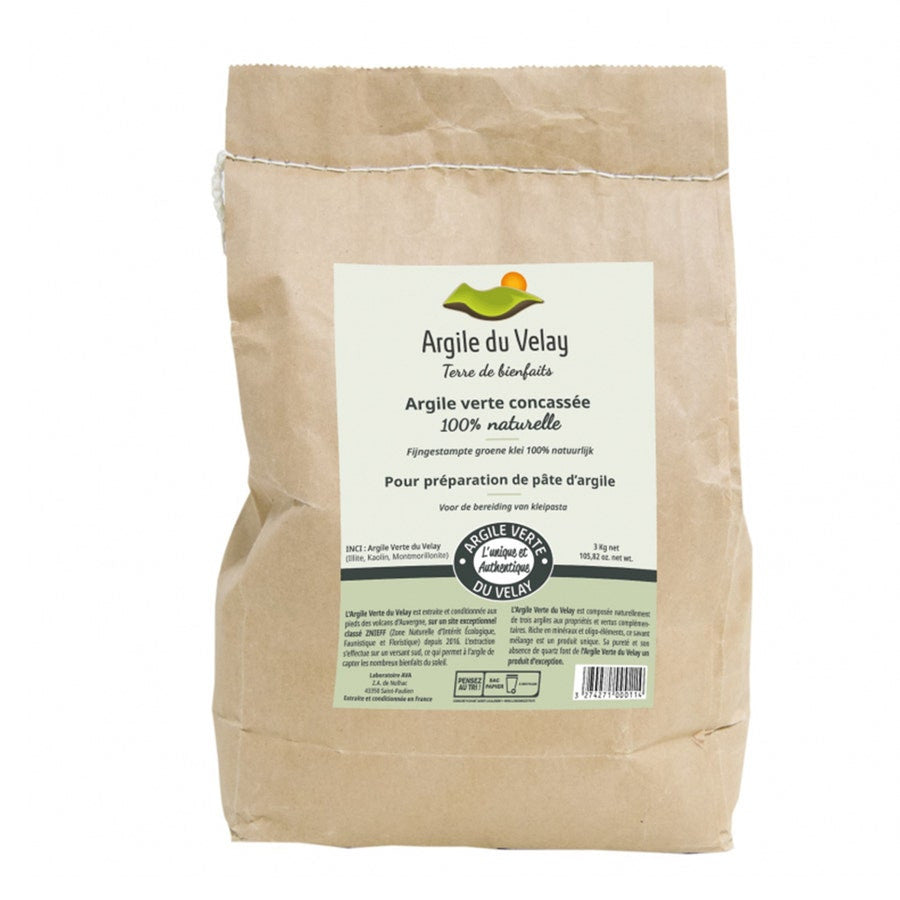 Sachet de soins capillaires Beliflor Argile Verte Broyée 100% Naturelle Du Velay 3kg (105,82 oz) 