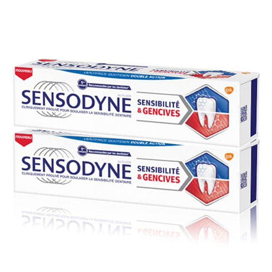 Dentifrice Sensodyne Sensibilités et Gencives 75 ml x2 (2,53 fl oz x2) 