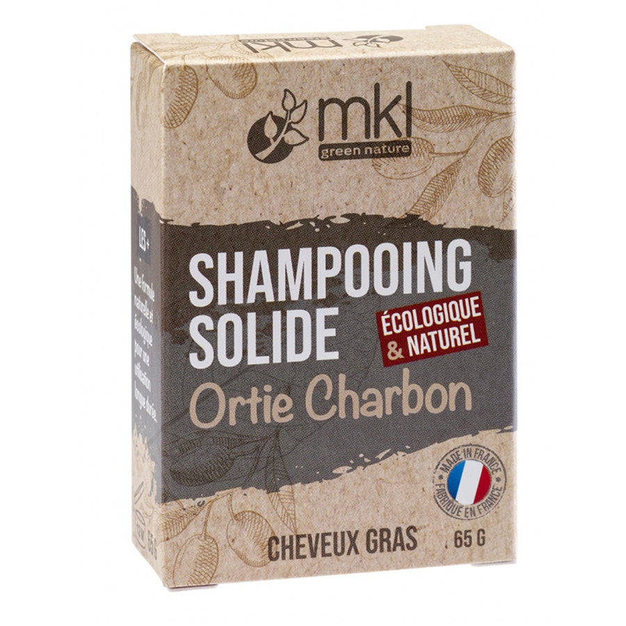 Shampoing solide au charbon d'ortie MKL 65 g (2,29 oz) pour cheveux gras 