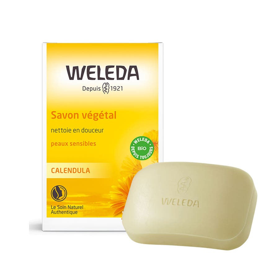 Savon végétal Weleda au calendula pour peaux sensibles 100 g 