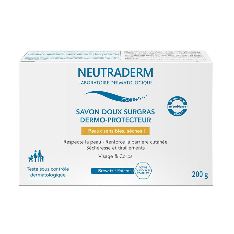 Neutraderm Savon solide ultra-riche dermo-protecteur Peaux sèches 200 g (7,05 oz) 