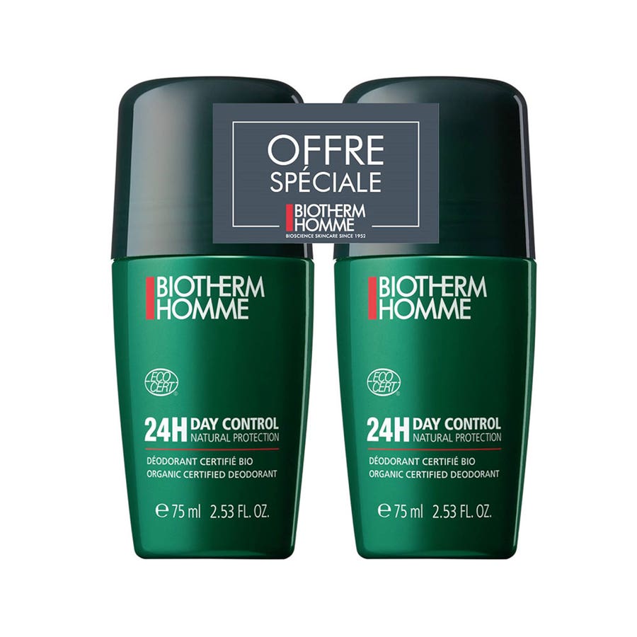Biotherm Day Control 72h Deodorant Anti-perspirant Roll-On for Men 75ml x2 (2.53fl oz x2)