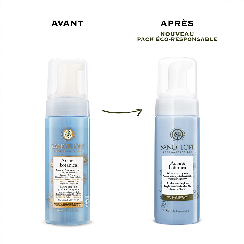 Sanoflore Aciana Botanica Gentle Cleansing Foam All Skin Types 150ml x2 (5.07fl oz x2)