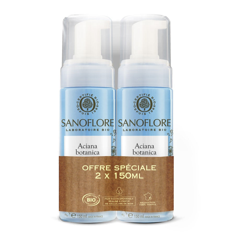 Sanoflore Aciana Botanica Gentle Cleansing Foam All Skin Types 150ml x2 (5.07fl oz x2)