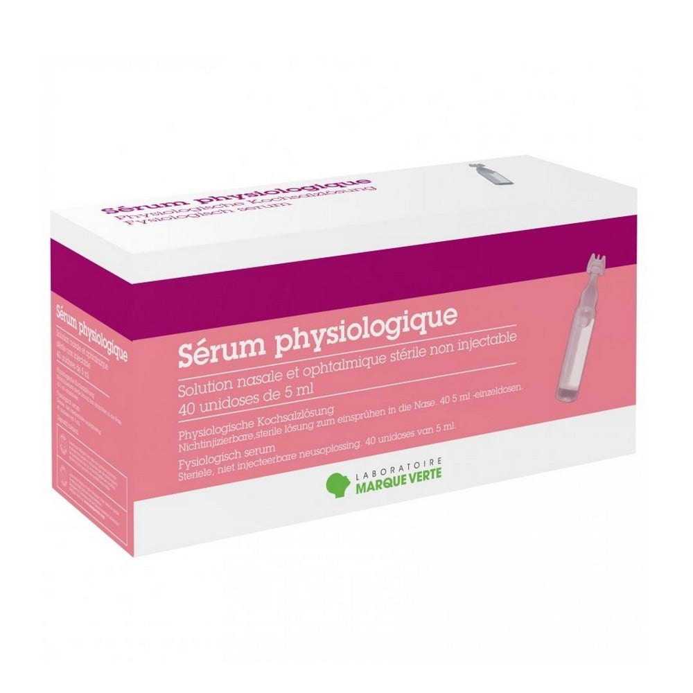 Marque Verte Saline solution 40 single doses of 5ml (0.17fl oz)