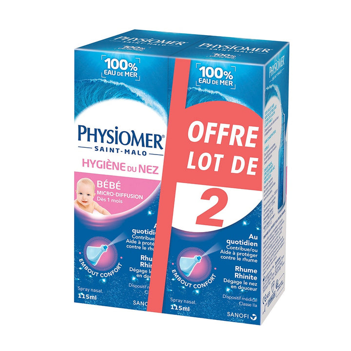 Physiomer Baby Nose Hygiene Micro-diffusion 2x115ml (3.89fl oz)