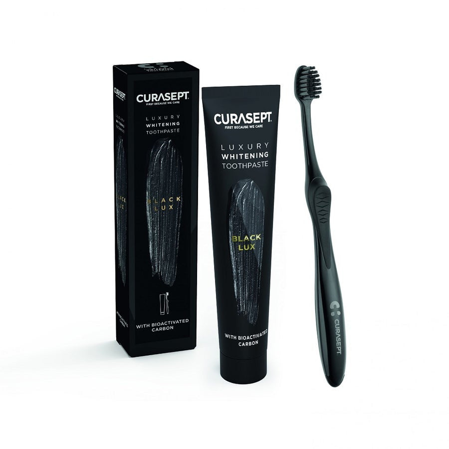 Dentifrice blanchissant de luxe Curasept Black + brosse à dents 75 ml (2,53 fl oz) 