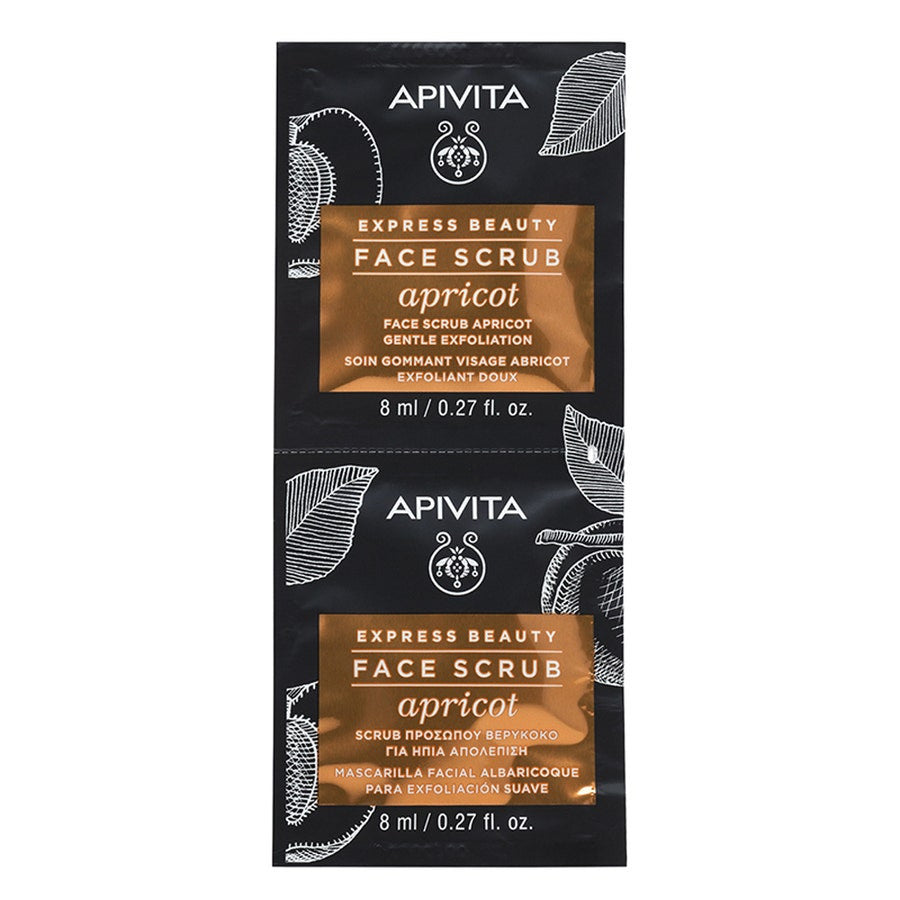 Apivita Gommage Visage Doux Exfoliant Abricot 8 ml x2 (0,27 fl oz x2) 