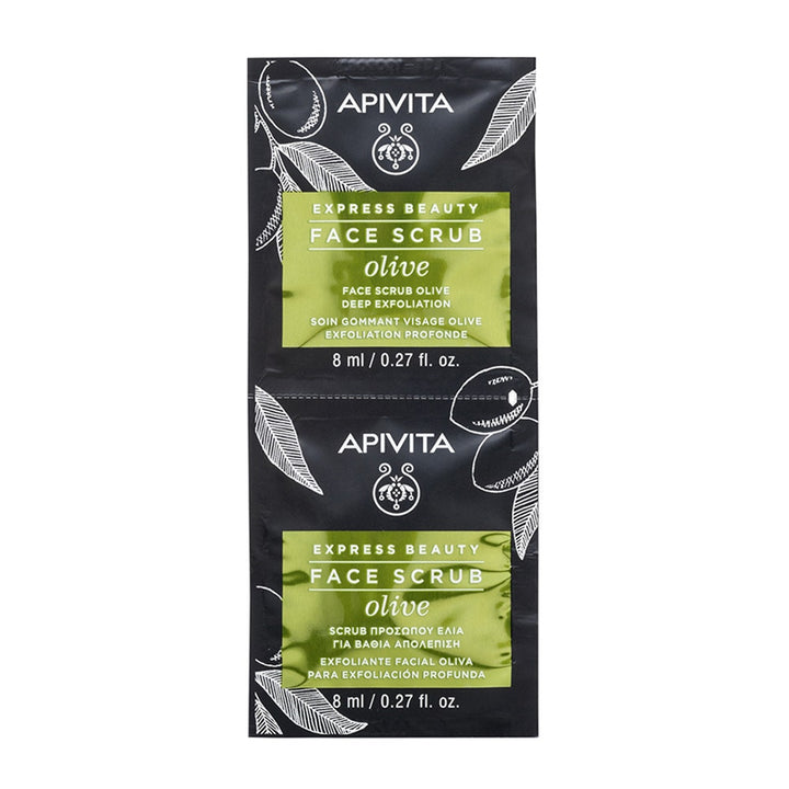 Apivita Express Beauty مقشر وجه بالزيتون للتقشير العميق 8ml x2