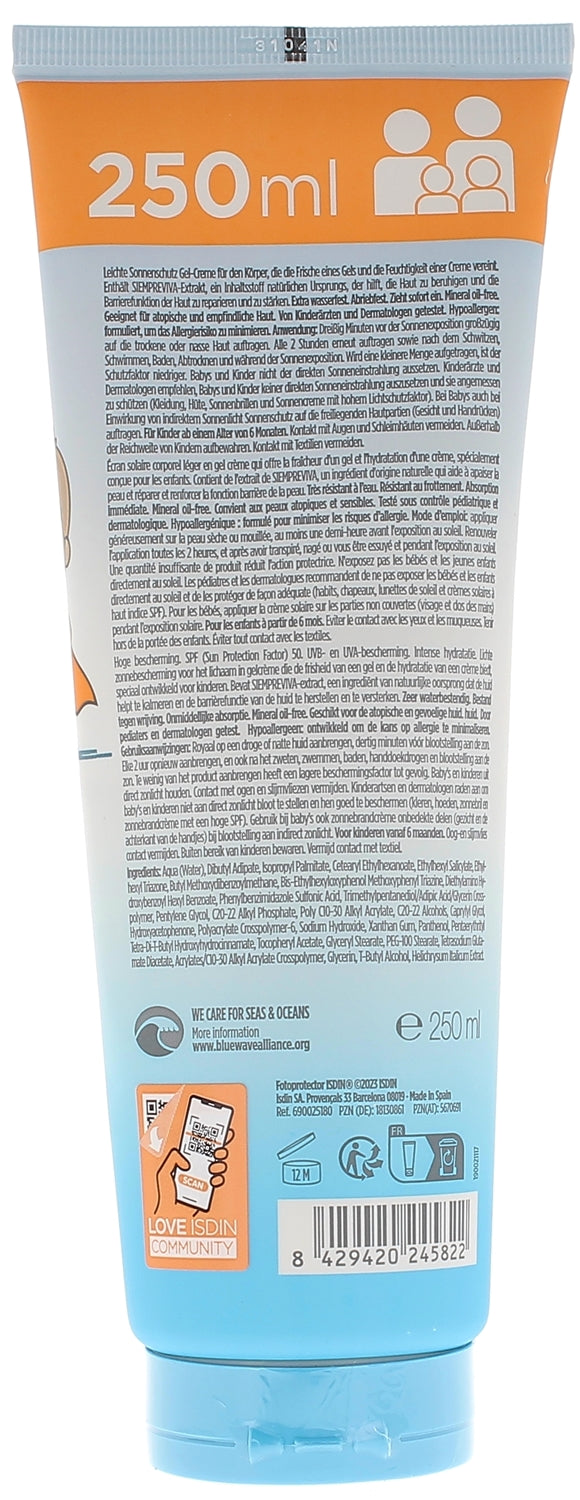 ISDIN Fotoprotector Pediatrics Gel Cream SPF50+ 250ml (8.45floz)